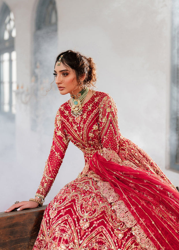 Elegant Red Pakistani Bridal Dress for Grand Celebrations