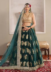 Stunning Bottle Green Pakistani Party Dress for Festivities