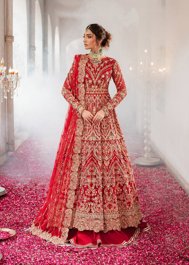 Elegant Red Pakistani Bridal Dress for Grand Celebrations