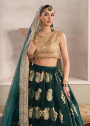 Stunning Bottle Green Pakistani Party Dress for Festivities