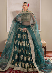 Stunning Bottle Green Pakistani Party Dress for Festivities