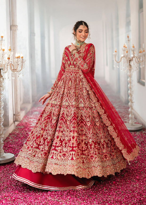 Elegant Red Pakistani Bridal Dress for Grand Celebrations
