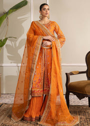 Elegant Orange Pakistani Party Dress for Festive Occasions
