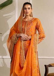 Elegant Orange Pakistani Party Dress for Festive Occasions