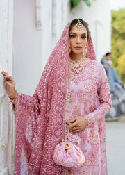 Gulnar Pink Organza Pakistani Bridal Dress for Elegance