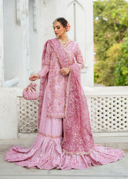 Gulnar Pink Organza Pakistani Bridal Dress for Elegance