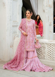 Gulnar Pink Organza Pakistani Bridal Dress for Elegance