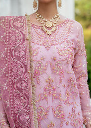Gulnar Pink Organza Pakistani Bridal Dress for Elegance