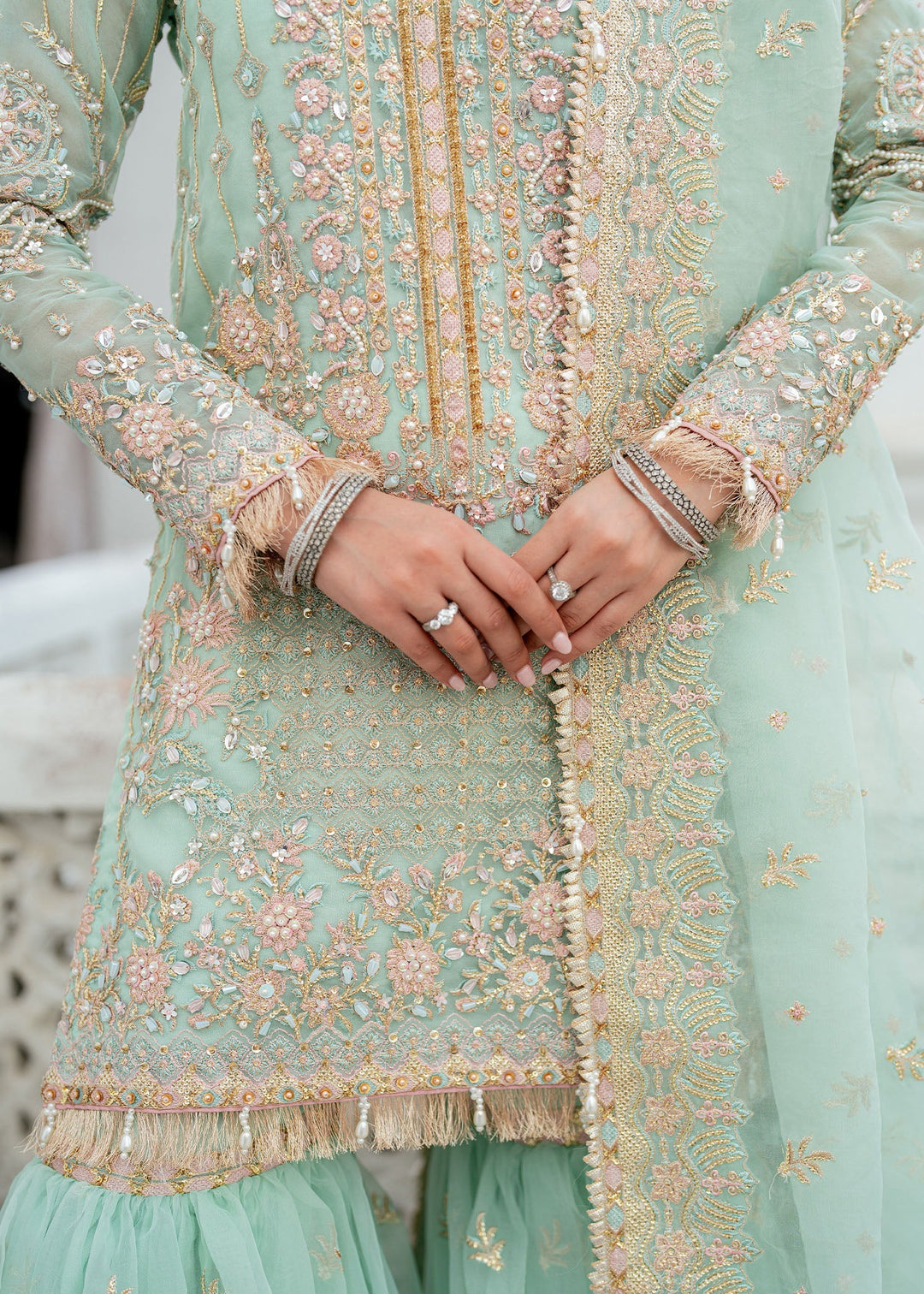 Elegant Green Pakistani Bridal Suit for Festive Occasions