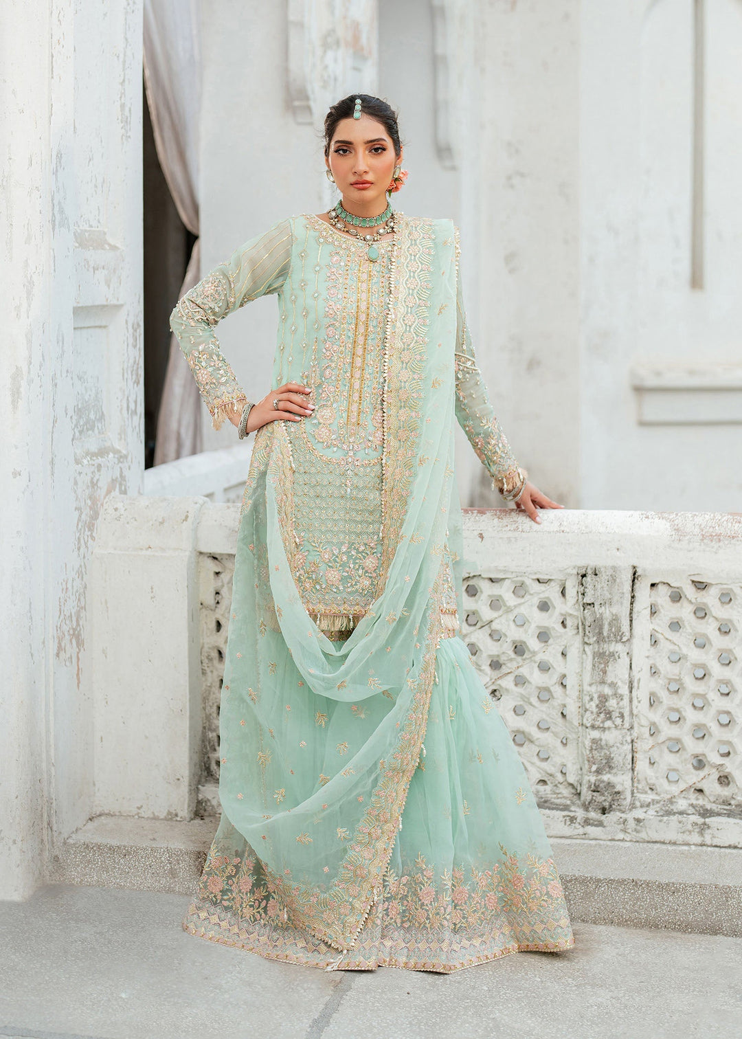 Exquisite Green Pakistani Bridal Dress for Festive Elegance