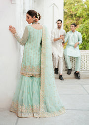 Elegant Green Pakistani Bridal Suit for Festive Occasions