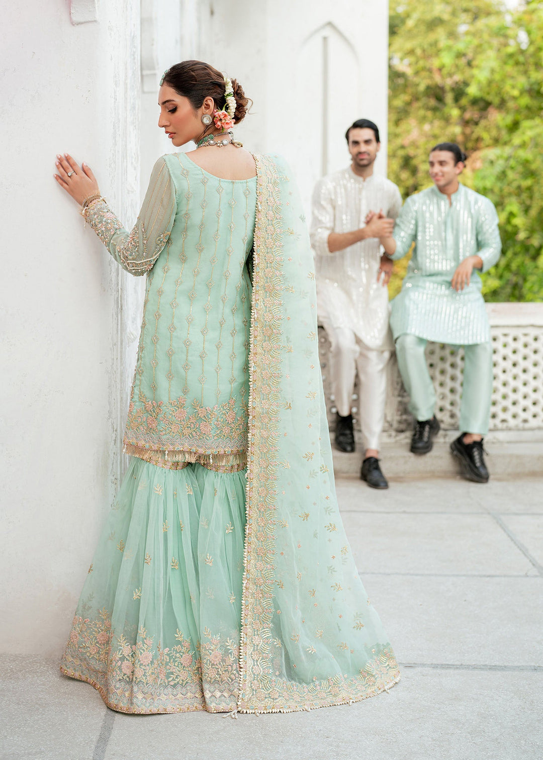 Exquisite Green Pakistani Bridal Dress for Festive Elegance