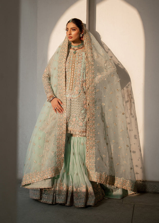 Elegant Green Pakistani Bridal Suit for Festive Occasions