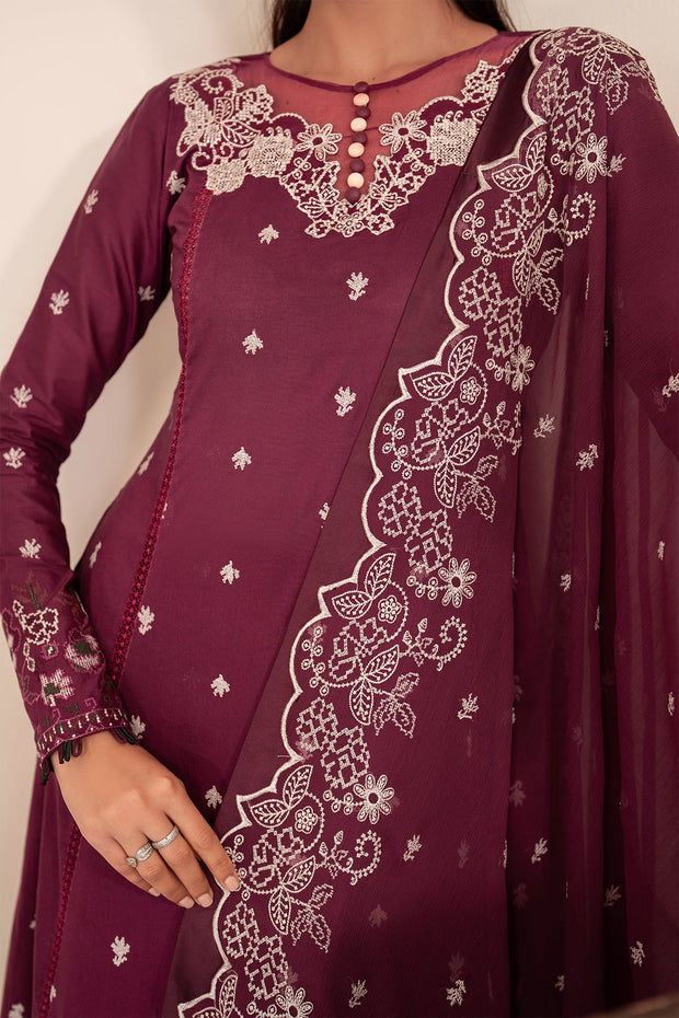 Elegant Embroidered Lawn Frock in Soft Pastel Shades