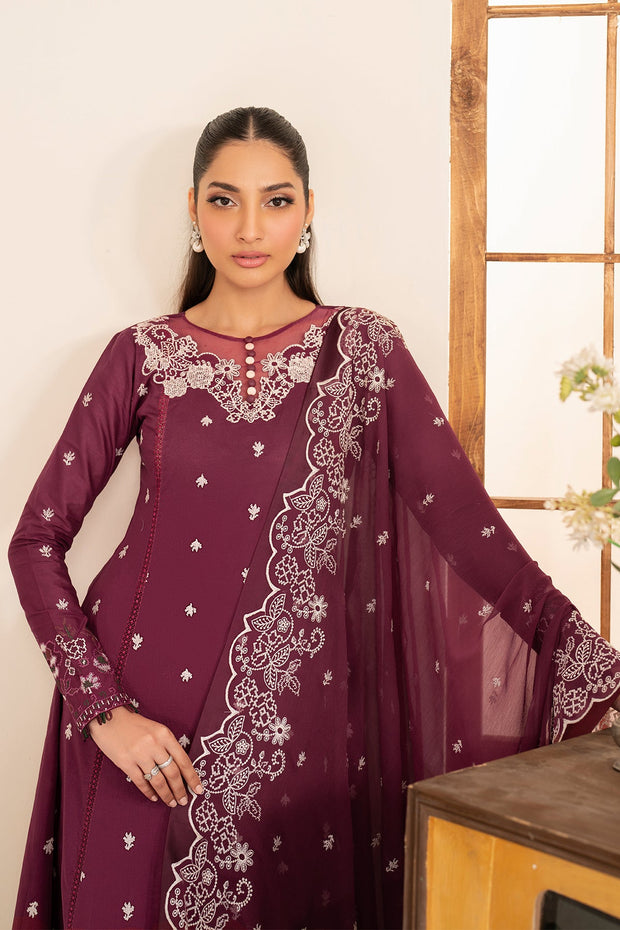 Elegant Embroidered Lawn Frock in Soft Pastel Shades