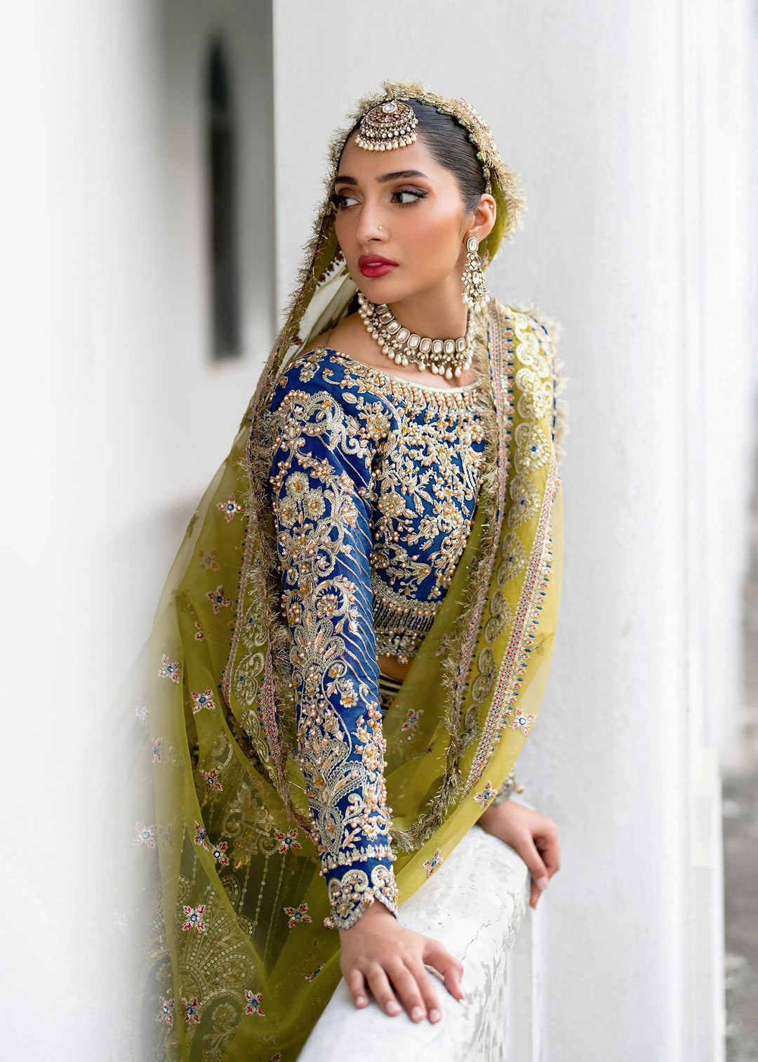 Zaira Blue Pakistani Bridal Dress for Festive Occasions