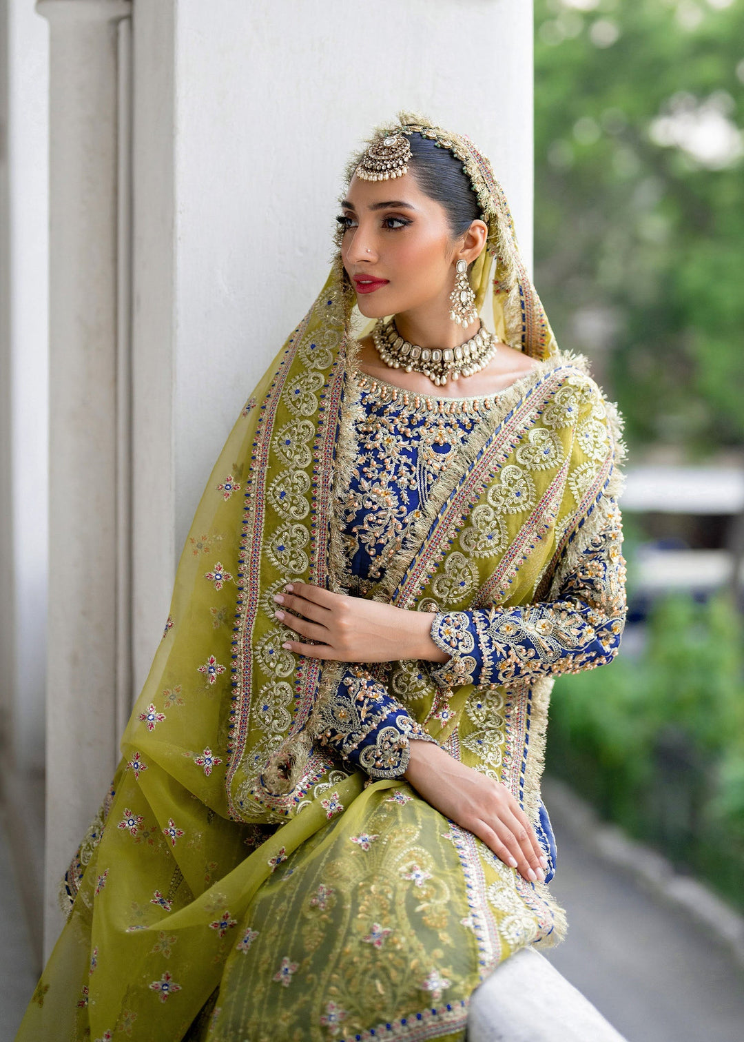 Stunning Blue Pakistani Bridal Dress for Festive Occasions