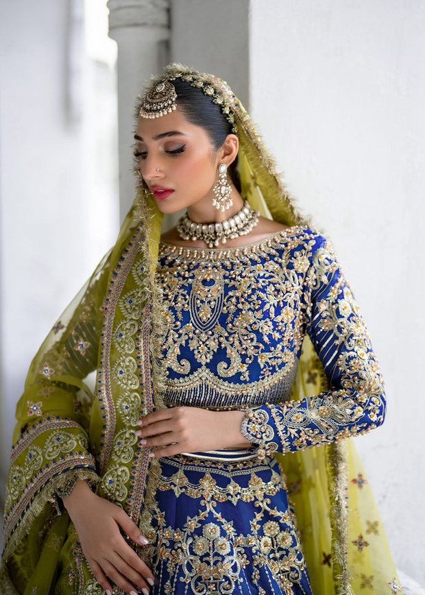 Zaira Blue Pakistani Bridal Dress for Festive Occasions