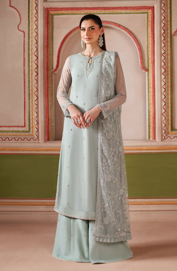 Elegant Hand Embellished Net Shirt and Lehnga Set