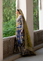 Stunning Blue Pakistani Bridal Dress for Festive Occasions