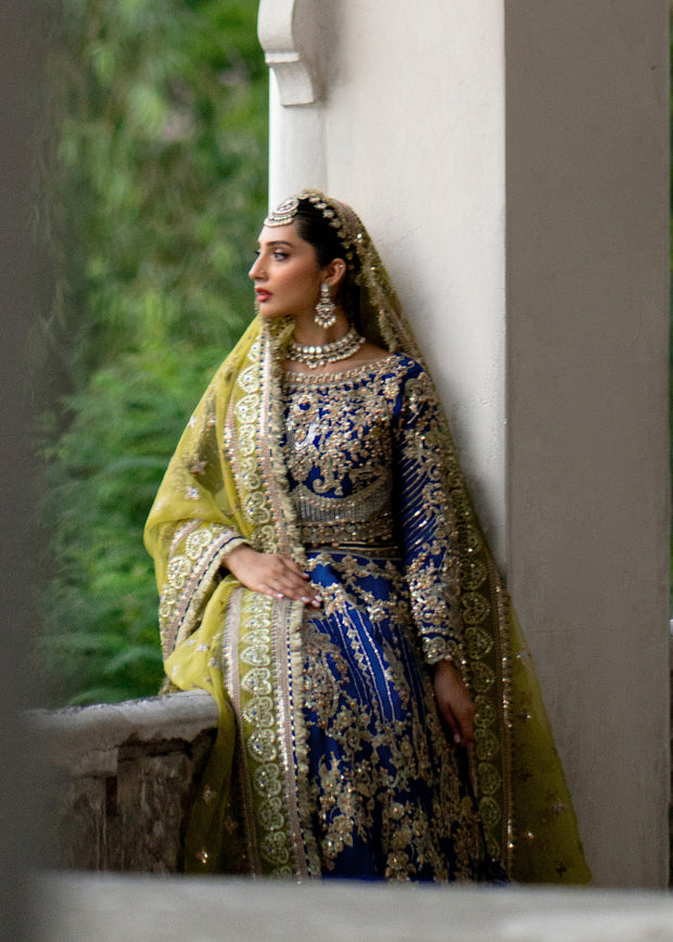 Zaira Blue Pakistani Bridal Dress for Festive Occasions