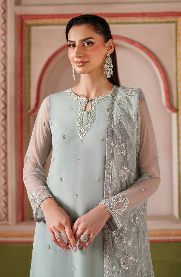 Elegant Hand Embellished Net Shirt and Lehnga Set