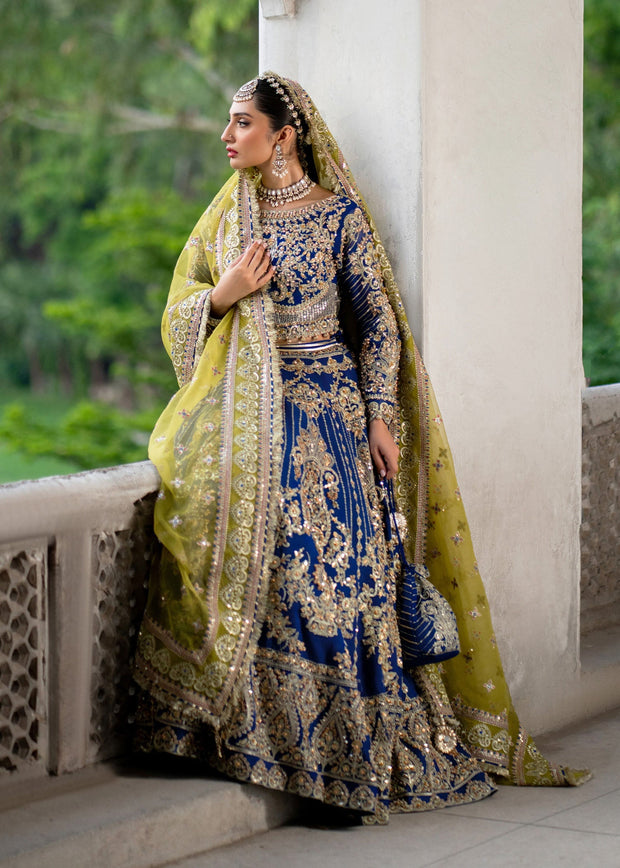 Stunning Blue Pakistani Bridal Dress for Festive Occasions