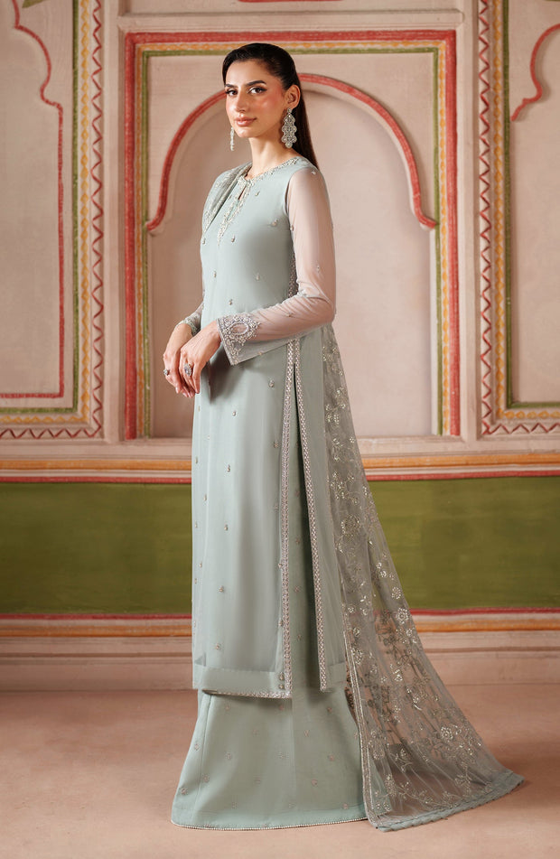 Elegant Hand Embellished Net Shirt and Lehnga Set