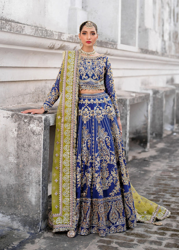 Zaira Blue Pakistani Bridal Dress for Festive Occasions