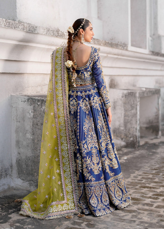Zaira Blue Pakistani Bridal Dress for Festive Occasions