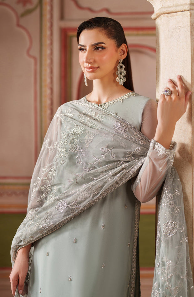 Elegant Hand Embellished Net Shirt and Lehnga Set