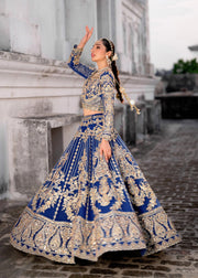Zaira Blue Pakistani Bridal Dress for Festive Occasions