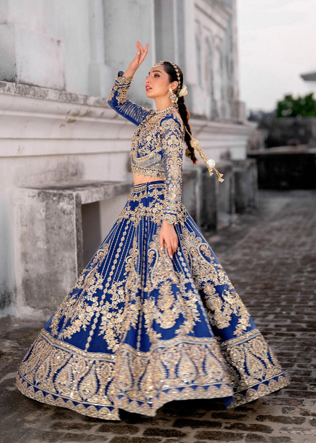 Zaira Blue Pakistani Bridal Dress for Festive Occasions