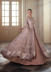 Elegant Coral Pink Pakistani Bridal Dress for Weddings
