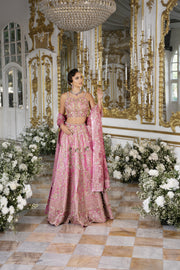 Vivid Pink Pakistani Bridal Dress with Exquisite Embroidery