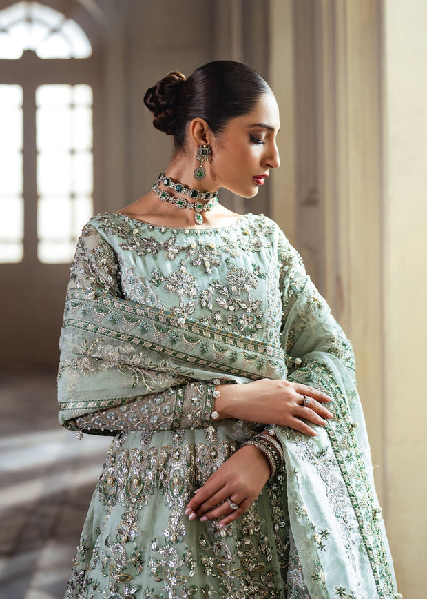 Elegant Pistachio Pakistani Bridal Dress for Celebrations