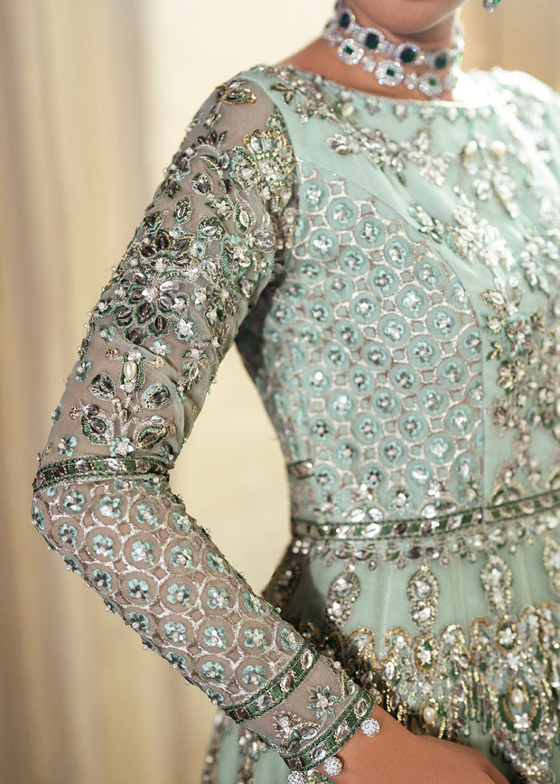Elegant Pistachio Pakistani Bridal Dress for Celebrations