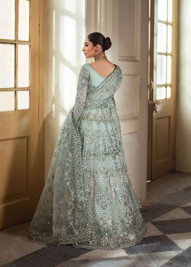 Elegant Pistachio Pakistani Bridal Dress for Celebrations