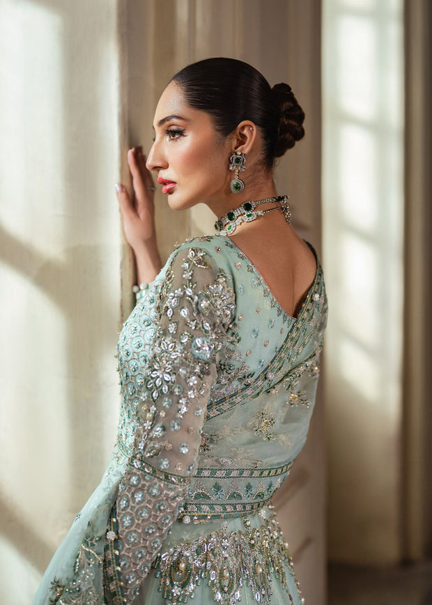 Elegant Pistachio Pakistani Bridal Dress for Celebrations
