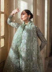 Elegant Pistachio Pakistani Bridal Dress for Celebrations