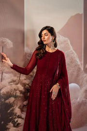 Elegant Sequins Embroidered Chiffon Frock Set