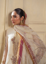 Elegant Zaina Ivory Pakistani Bridal Dress for Celebrations