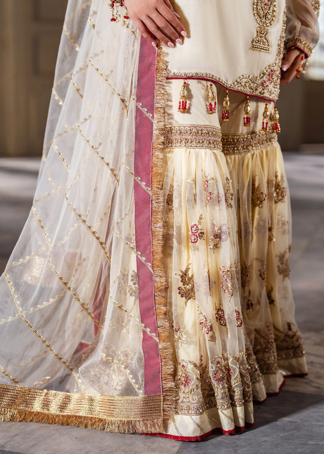 Stunning Zaina Organza Pakistani Bridal Dress Ensemble