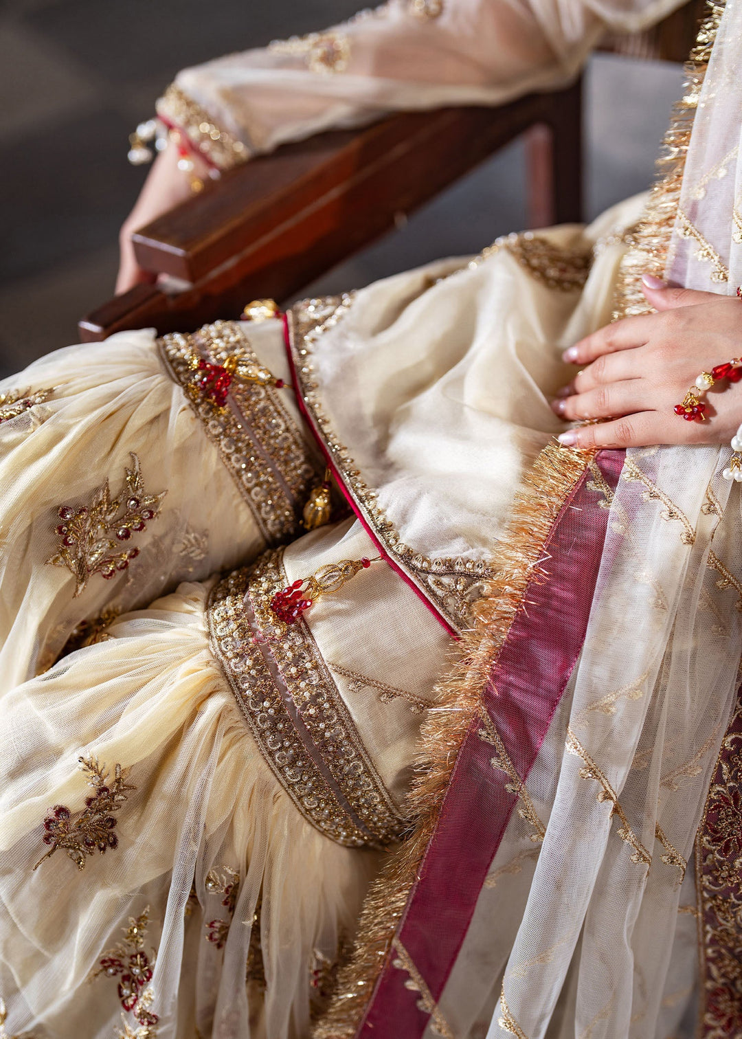 Elegant Zaina Ivory Pakistani Bridal Dress for Celebrations