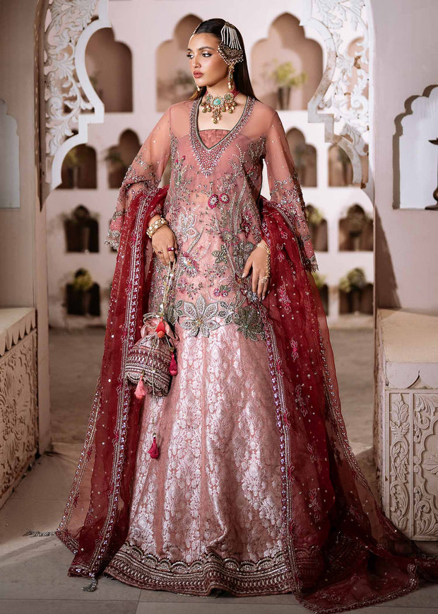 Light Pink Pakistani Wedding Dress with Embellished Details