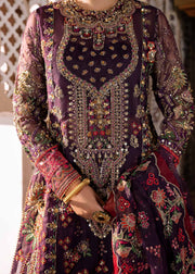 Elegant Purple Pakistani Wedding Dress with Intricate Embroidery