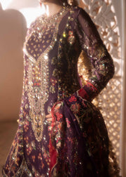 Elegant Purple Pakistani Wedding Dress with Intricate Embroidery