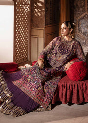 Elegant Purple Pakistani Wedding Dress with Intricate Embroidery