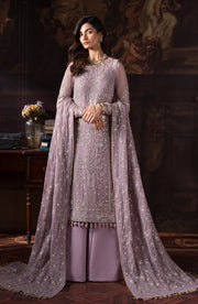 Elegant Sequins Embroidered Chiffon Dress in Classic Style