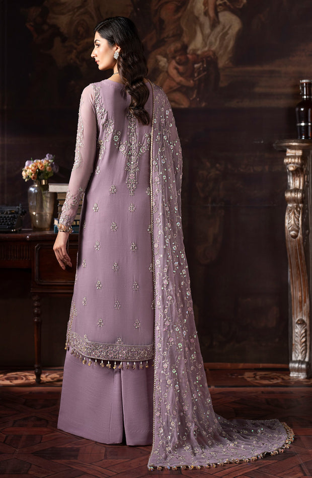 Elegant Sequins Embroidered Chiffon Dress in Classic Style